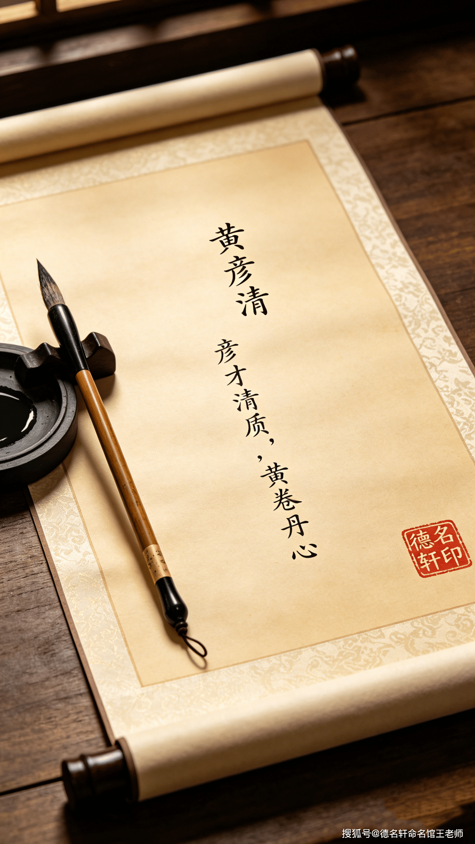 寶寶起名案例 黃彥清：彥才清質，黃卷丹心